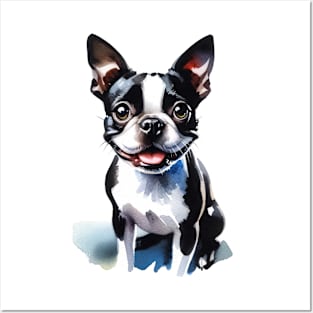 Boston Terrier Watercolor - Beautiful Dog Posters and Art